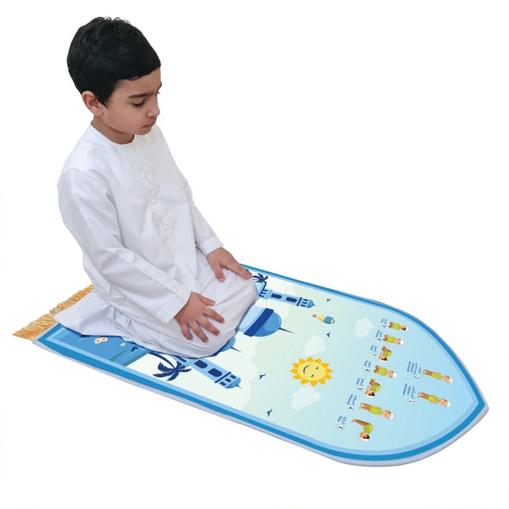 Boys' Educational Prayer Mat for Kids | Fun & Interactive Prayer Learning Tool