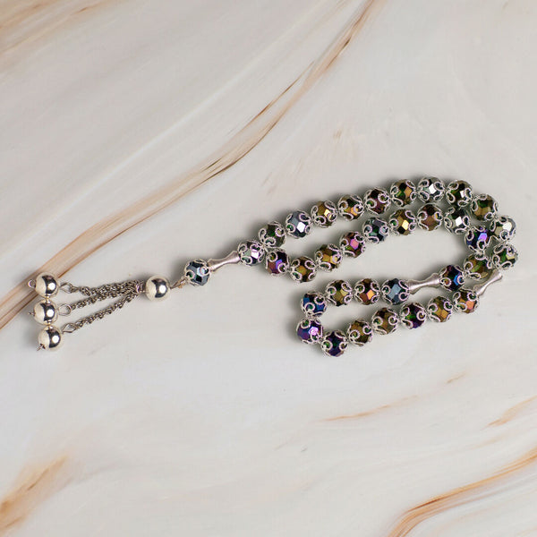 Decorative Multi-Colored Tasbeeh – 33 Beads for Zikr & Quranic Recitation