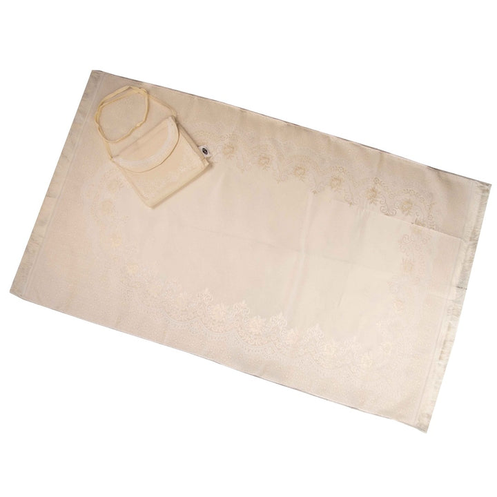Embroidered Prayer Mat Set for Women – Elegant Design with Stylish Bag