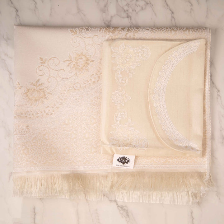 Embroidered Prayer Mat Set for Women – Elegant Design with Stylish Bag