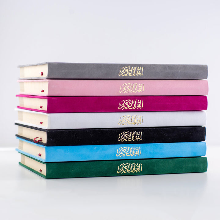 Holy Quran with Colored Velvet Cover | Standard Size  for Daily Reading Quran –  17x24 cm