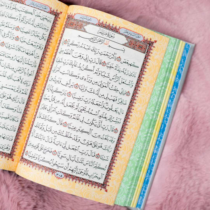 Holy Quran with Colorful Edges | Perfect Medium Size for Daily Recitation – 14x20 cm.