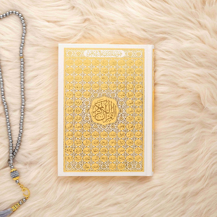 Holy Quran with Cover Featuring Asmaul Husna | Medium Size Perfect for Memorization & Recitation – 14×20 cm