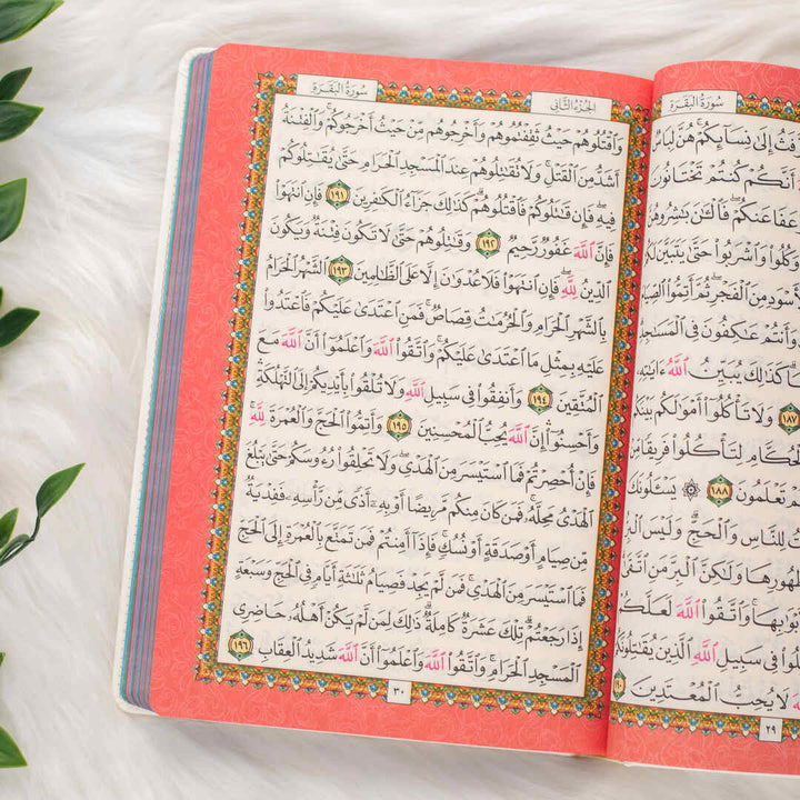 Holy Quran with Elegant Colorful Cover | Standard Size for Study and Worship – 17×24 cm