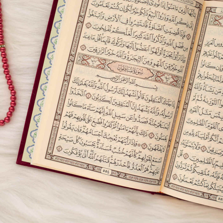 Holy Quran with Elegant Colorful Velvet Cover | Medium Size for Memorization &  Revision Mushaf – 14×20 cm