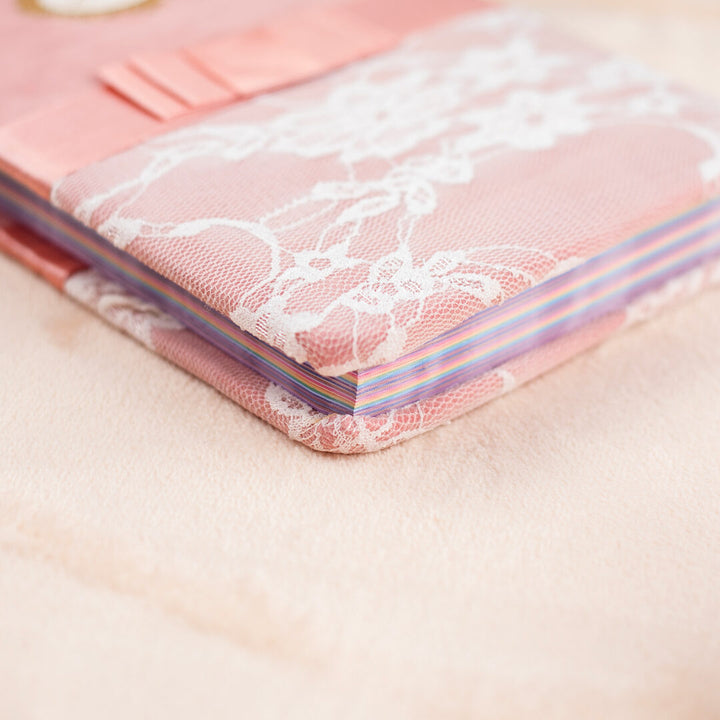 Holy Quran with Elegant Lace Cover & Colorful Edges | Perfect Medium Size for Daily Recitation – 14×20 cm.