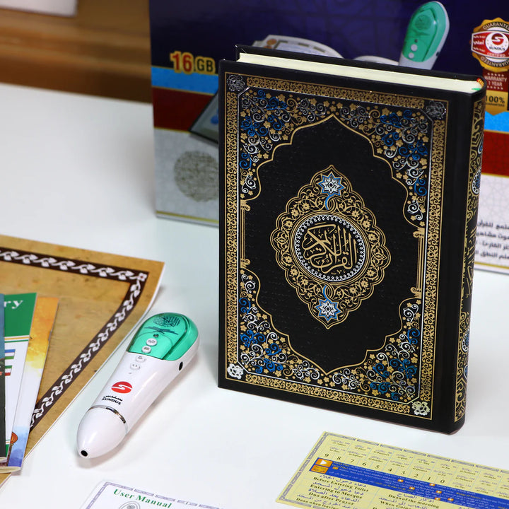 Holy Quran with Speaking Pen 16GB | Medium Size Quran for Interactive Recitation & Memorization – 14×20 cm