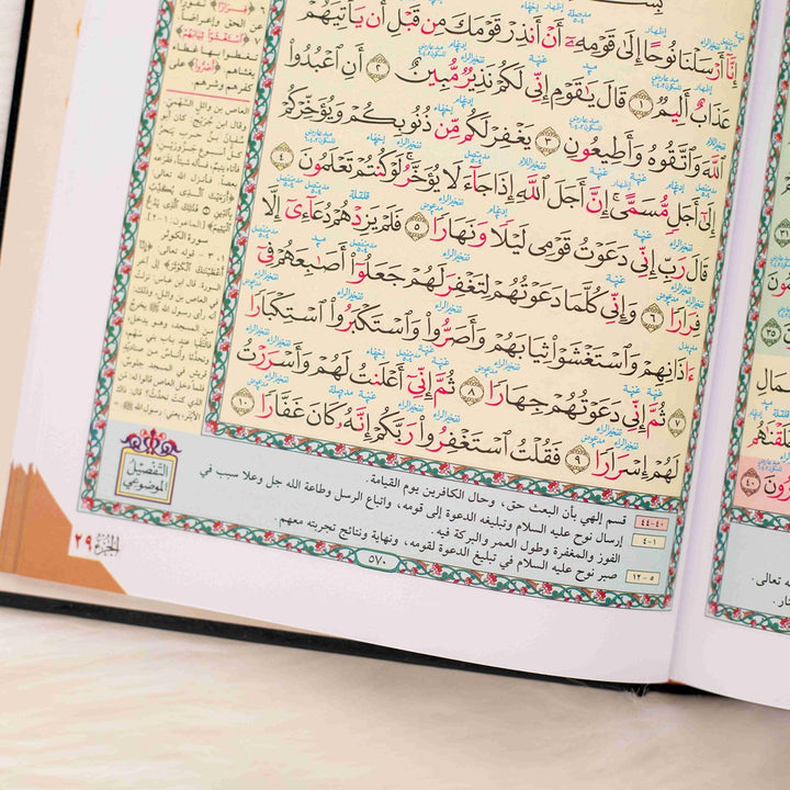 Mushaf Al-Mu'allim Al-Tarteel with Al-Tibyan Commentary & Thematic Analysis - Large Size