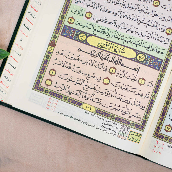 Mushaf Al-Tafseer Al-Mawdu’i Indexed | Large Size for Recitation and Study – 25×35  cm