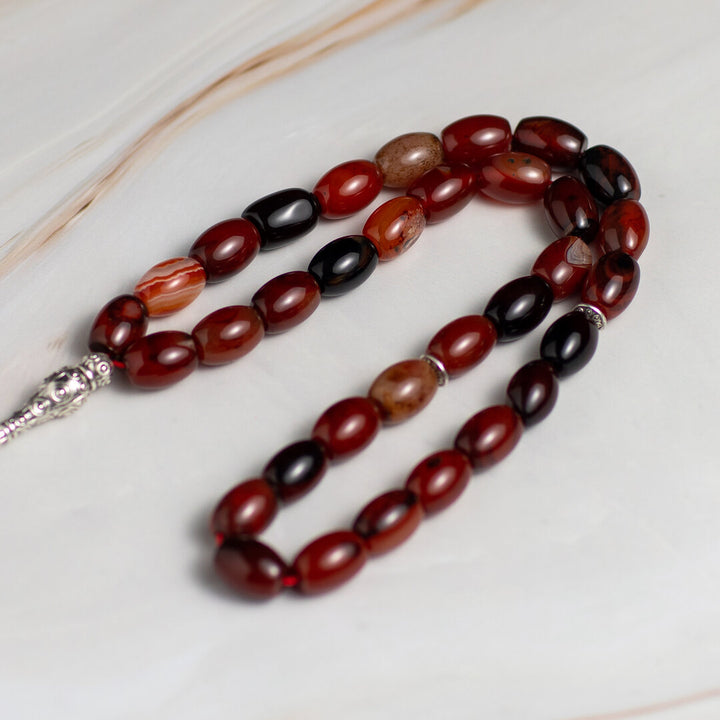 Natural Agate Islamic Tasbeeh – 33 Prayer Beads for Quran, Worship & Zikr