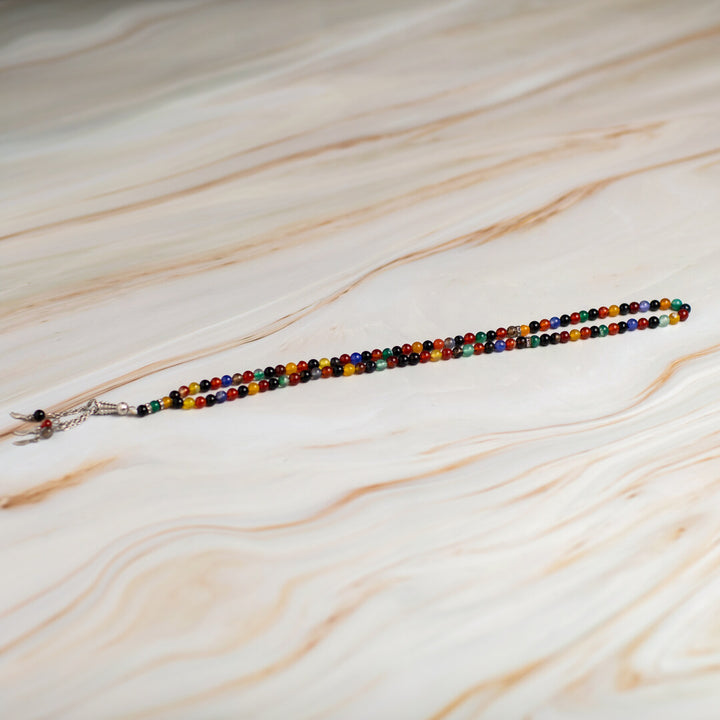 Natural Multicolored Tasbeeh – 100 Beads, for zikr & Quranic Recitation