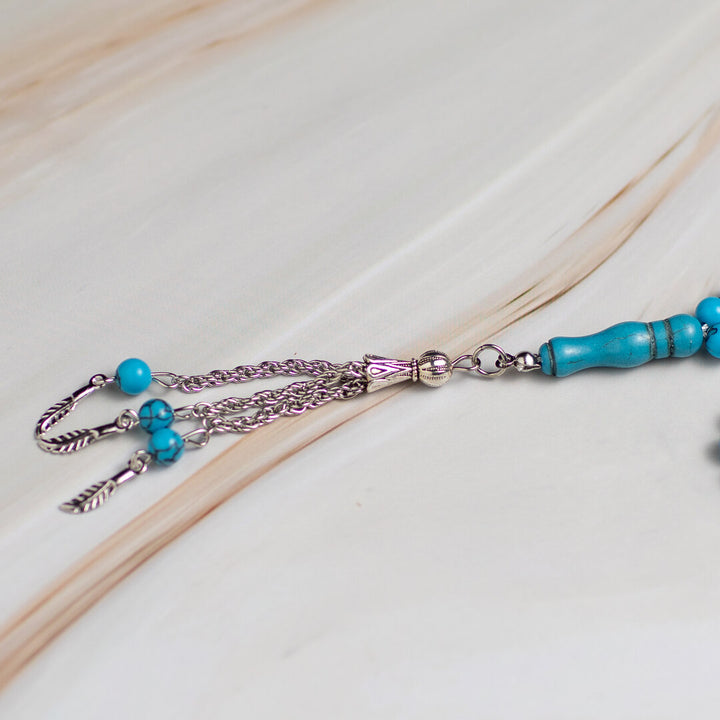 Natural Turquoise Tasbeeh – 100 Beads, Ideal for zikr & Quranic Recitation
