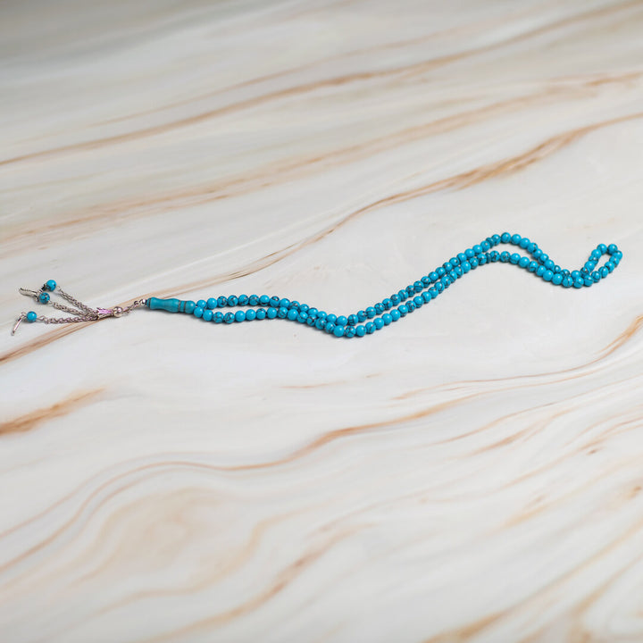 Natural Turquoise Tasbeeh – 100 Beads, Ideal for zikr & Quranic Recitation