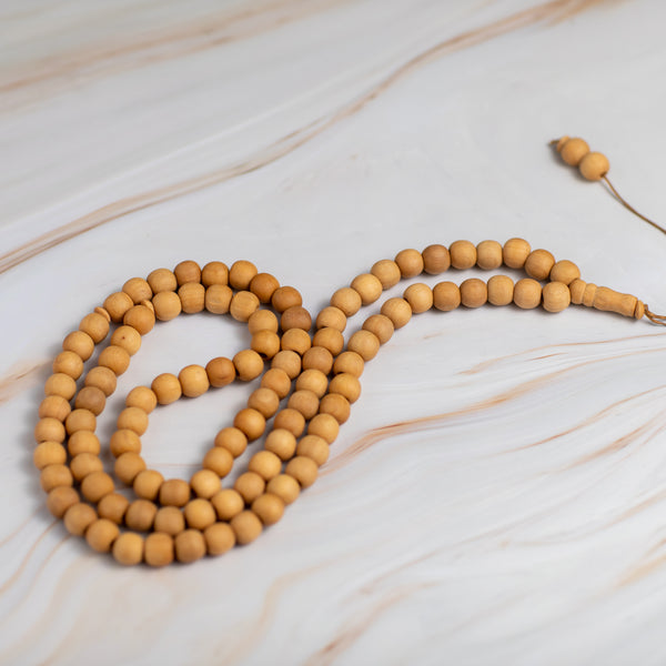 Olive Wood Prayer Beads 100 Beads - Beige Color - Ideal for Worship & Quran Recitation