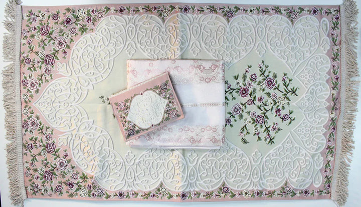 Prayer Set for Girls – Includes Prayer Mat, Prayer Dress, and Quran Cover