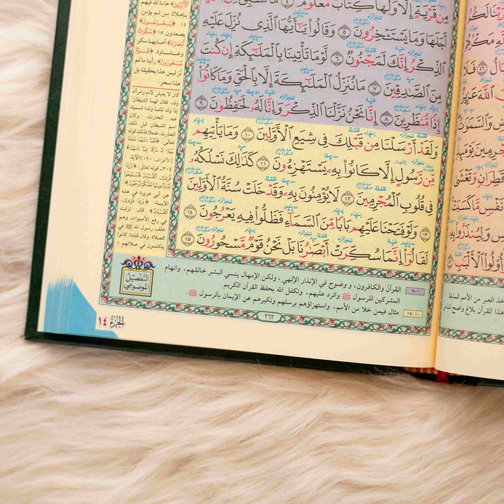 Quran Recitation Teacher with Tajweed and Detailed Commentary - Featuring 'Al-Tibyan' Margin for Words & Reasons of Revelation