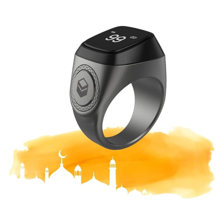 Smart Tasbih Zikr1 Lite Ring – Black Gray | Your Digital Companion for Prayer & Zikr - Mushaf store 
