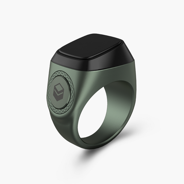 Smart Zikr Ring – Aluminum Tasbih & Prayer Reminder - Green - Mushaf store 