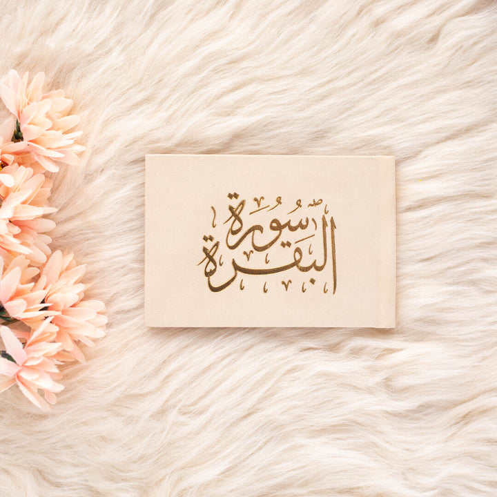 Surah Al-Baqarah with Elegant Velvet Cover| Small Quran for Worship and Reflection – 8×12 cm