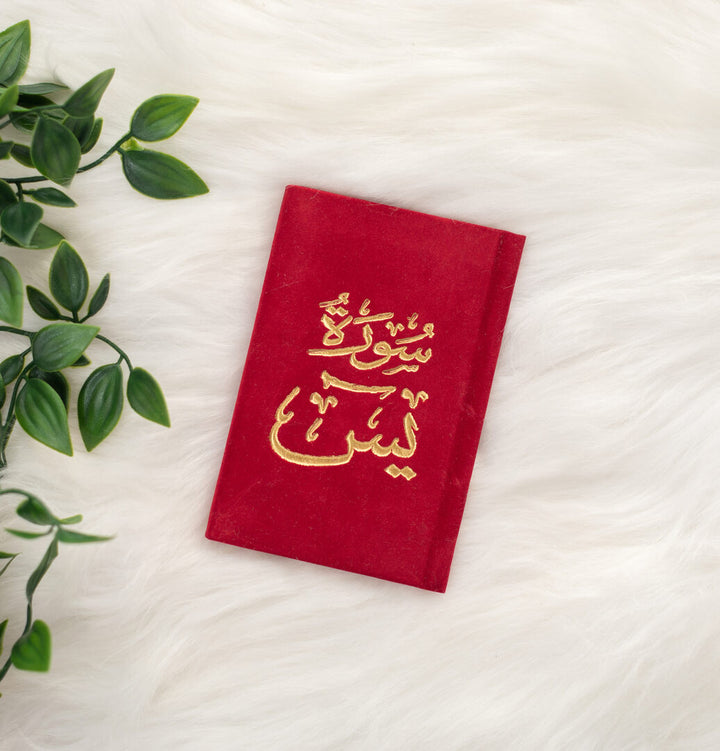 Surah Yaseen with Elegant Velvet Cover Quran | Small Size for read anytime, anywhere – 8×12 cm