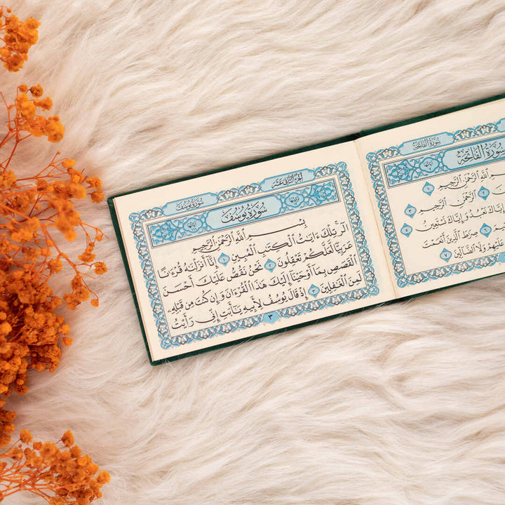 Surah Yusuf with Elegant Velvet Cover Quran | Small Size for Daily Reading Quran – 8×12 cm