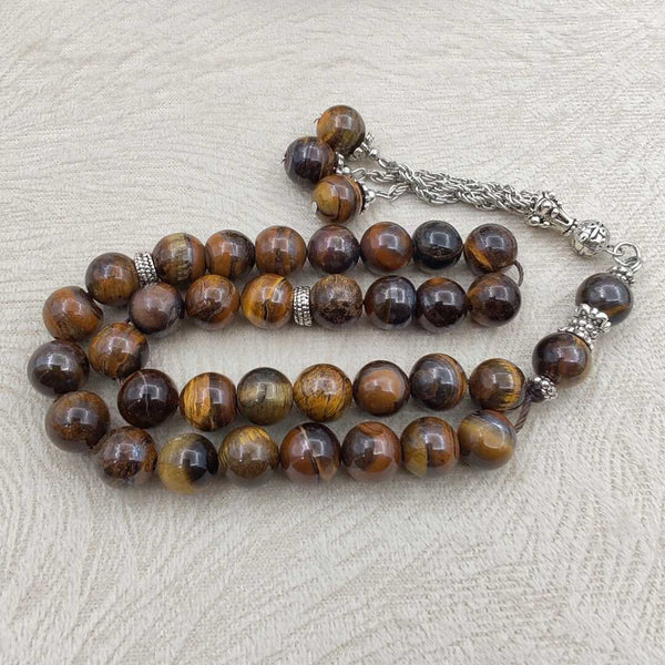 Tiger Eye Islamic Misbah – Natural Stone Beads for Quran Recitation and Worship