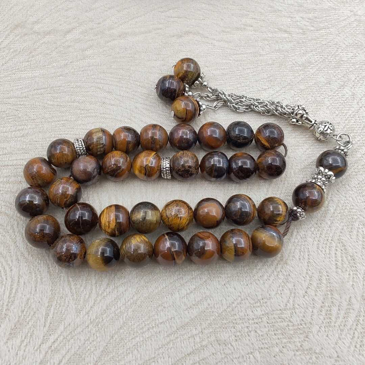 Tiger Eye Islamic Misbah – Natural Stone Beads for Quran Recitation and Worship