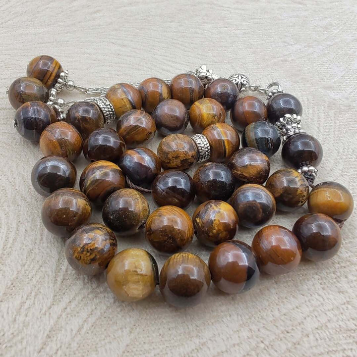 Tiger Eye Islamic Misbah – Natural Stone Beads for Quran Recitation and Worship