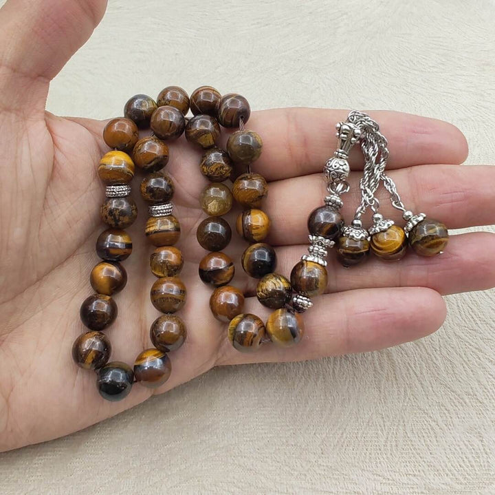 Tiger Eye Islamic Misbah – Natural Stone Beads for Quran Recitation and Worship