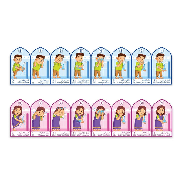 Wudu Steps Stickers for Kids – Interactive and Educational Learning Aid