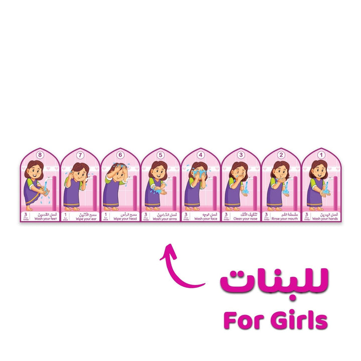 Wudu Steps Stickers for Kids – Interactive and Educational Learning Aid