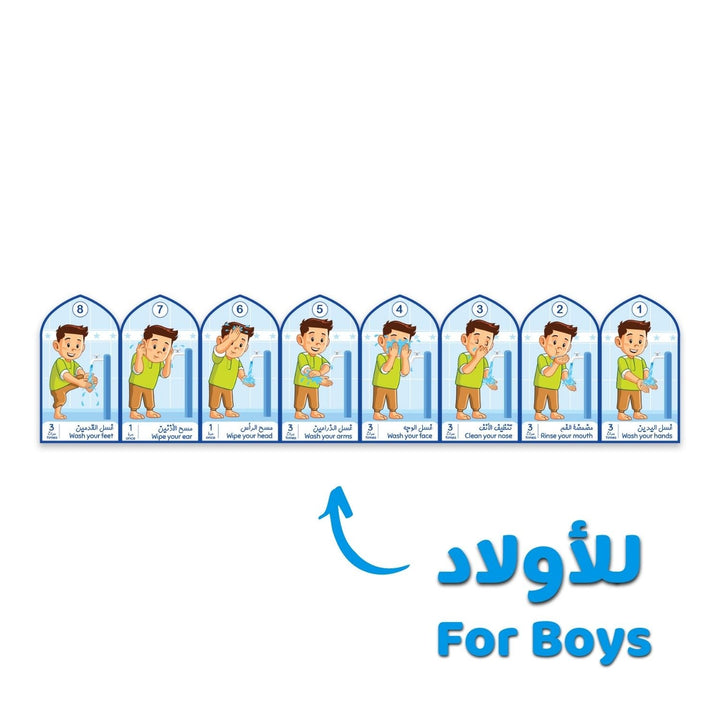 Wudu Steps Stickers for Kids – Interactive and Educational Learning Aid