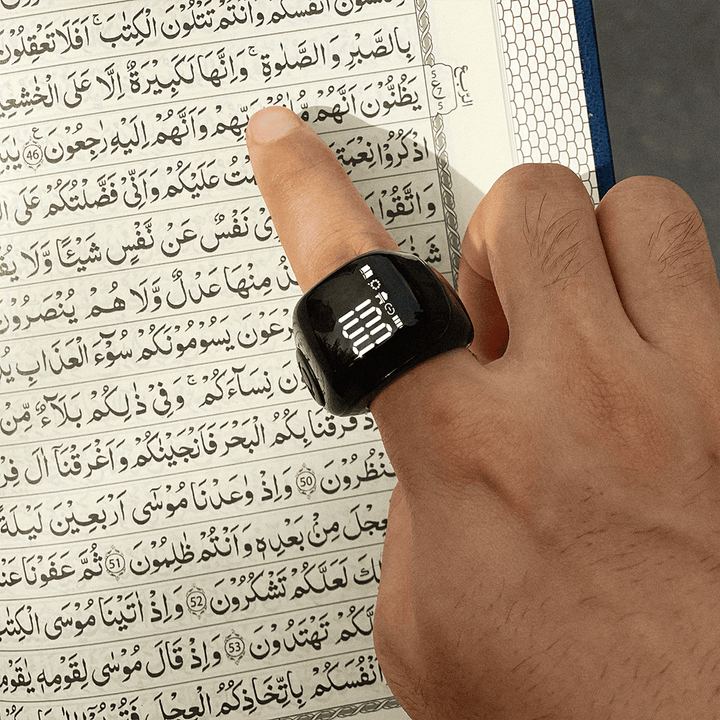 Zikr_Flex_Advance_Ring_Smart_Tasbih_Counter_Prayer_Reminder_Adjustable_Size_Qibla_Life_App_Black_-_Mushaf
