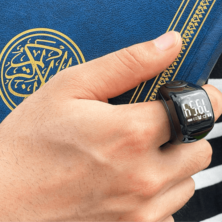 Zikr_Flex_Advance_Ring_Smart_Tasbih_Counter_Prayer_Reminder_Adjustable_Size_Qibla_Life_App_Black_-_Mushaf