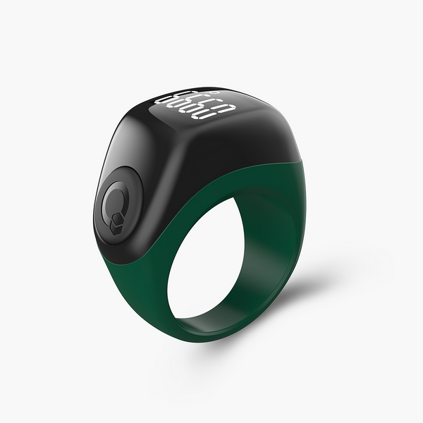 Zikr Flex Advance Ring – Smart Tasbih Counter & Prayer Reminder | Adjustable Size | Qibla Life App – Green - Mushaf store 
