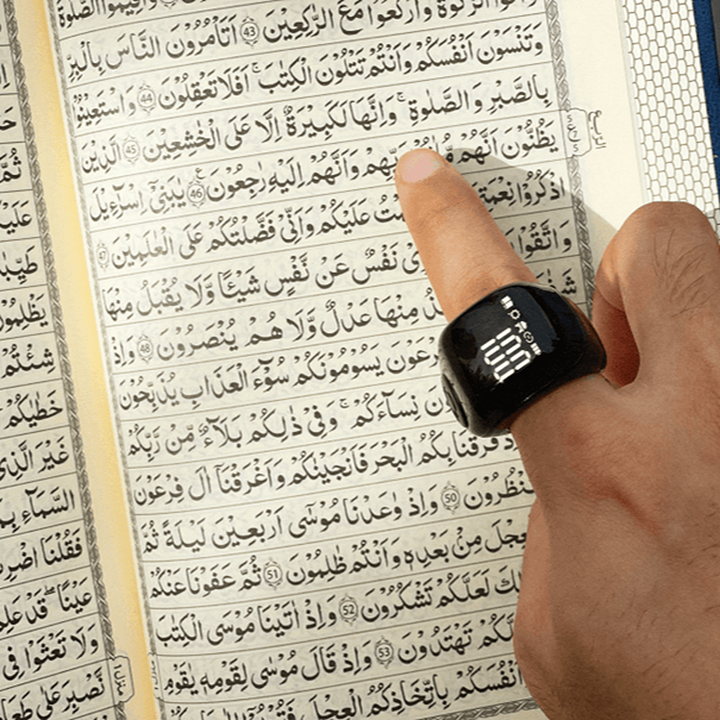Zikr Flex Advance Ring – Smart Tasbih Counter & Prayer Reminder | Adjustable Size | Qibla Life App – Green - Mushaf store 