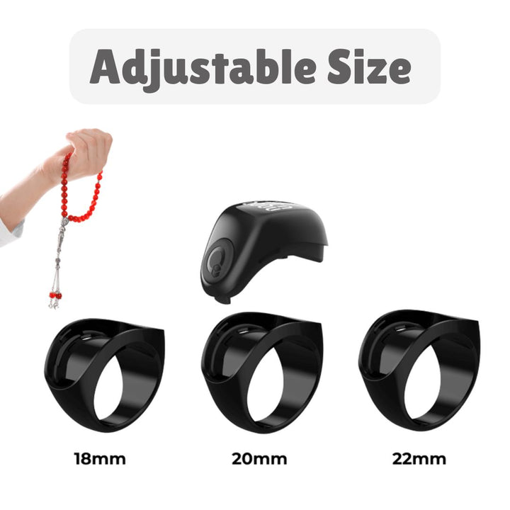 Zikr Flex Advance Ring – Smart Tasbih Counter & Prayer Reminder | Adjustable Size | Qibla Life App – Green - Mushaf store 