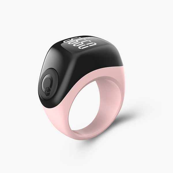 Zikr Flex Advance Ring – Smart Tasbih Counter & Prayer Reminder | Adjustable Size | Qibla Life App – Pink