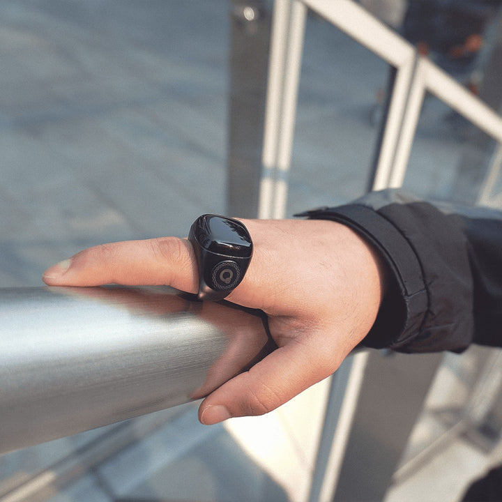 Zikr Noor Smart Tasbih Ring - Black | Enhanced Screen, Long Battery Life, Prayer Time Reminders